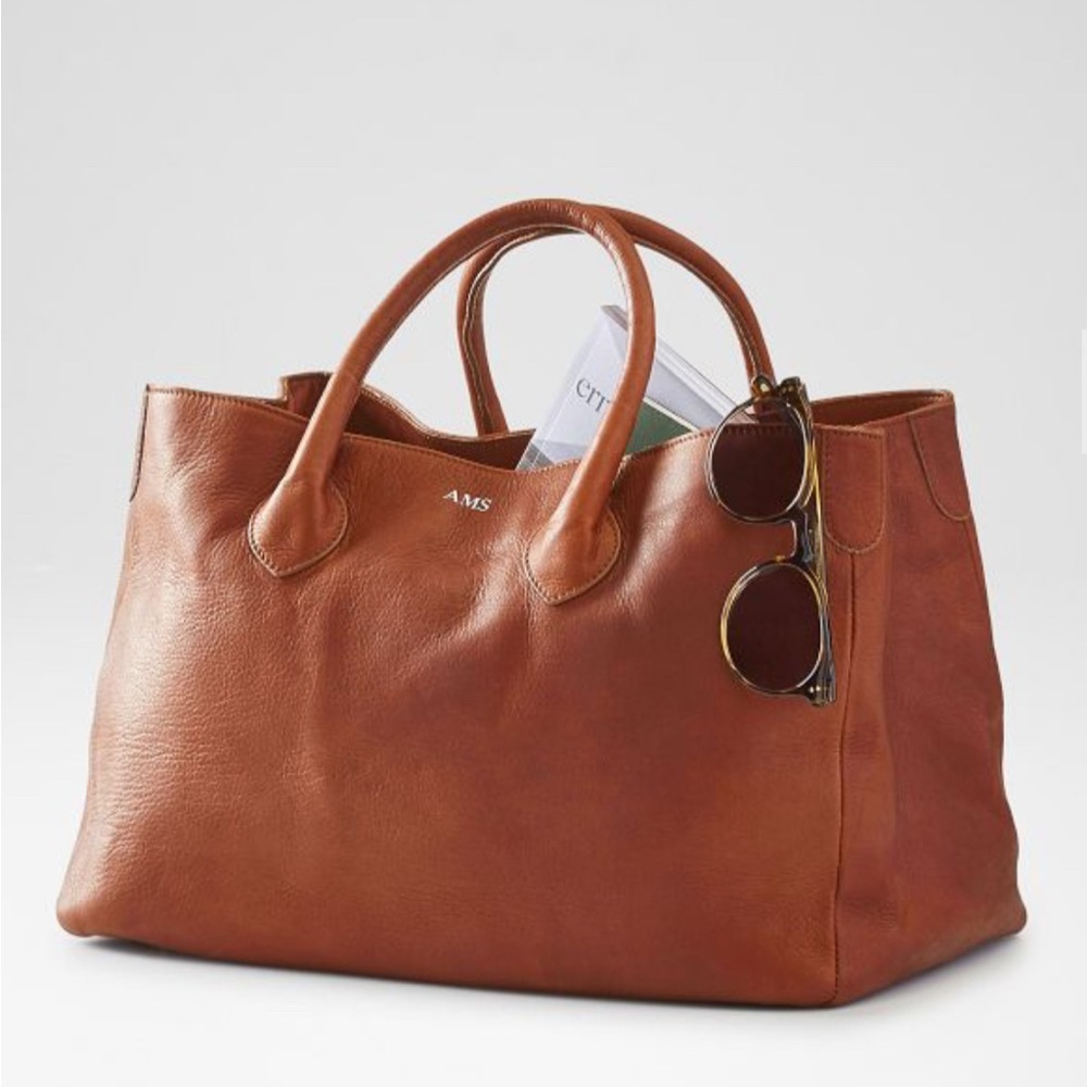 Mark & Graham Brown Leather Tote Classic Design - Picture 3 of 10